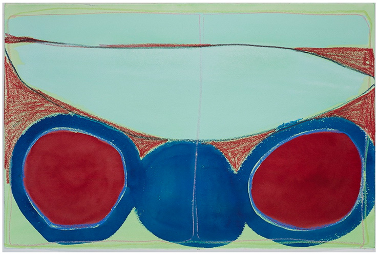 Balancing act   2014    watercolor/oil pastel on paper   26x40"