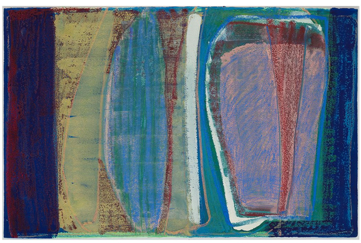 Calm elements     2014    watercolor/oil pastel on paper   24x40"