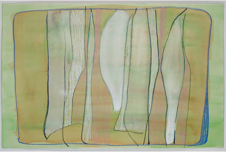 Drawn dance 2014 watercolor/oil pastel on paper 26x40"