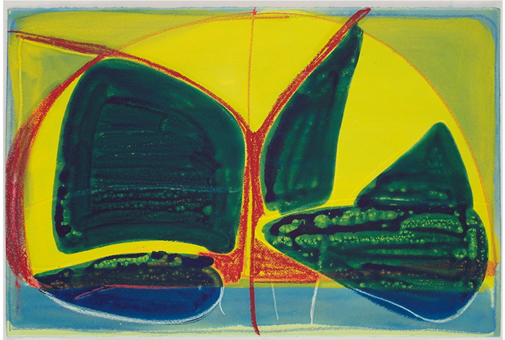 Defined in red     2014   watercolor/oil pastel on paper  26x40"