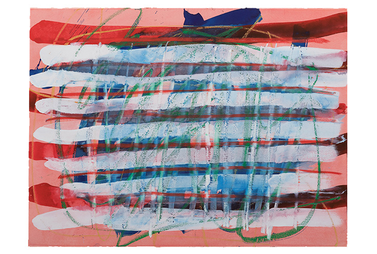 Calm elements     2014    watercolor/oil pastel on paper   24x40"