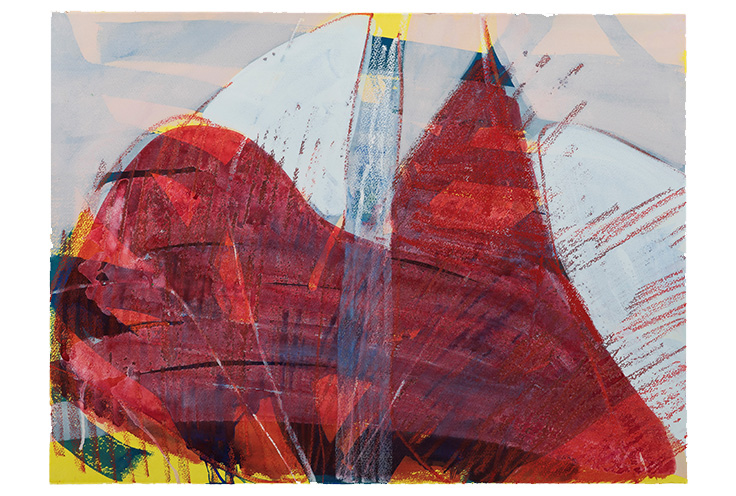 Drawn dance 2014 watercolor/oil pastel on paper 26x40"